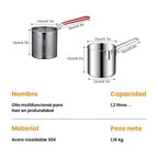 Mini Freidora Premium de Acero Japonés 304 (1.2L) – Frituras Crujientes con Menos Aceite y Cero Salpicaduras.