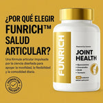 ALIVIO RÁPIDO DEL DOLOR ARTICULAR – Fórmula 4 en 1 (Glucosamina + MSM + Cúrcuma) | FUNRICH: Muévete Sin Dolor